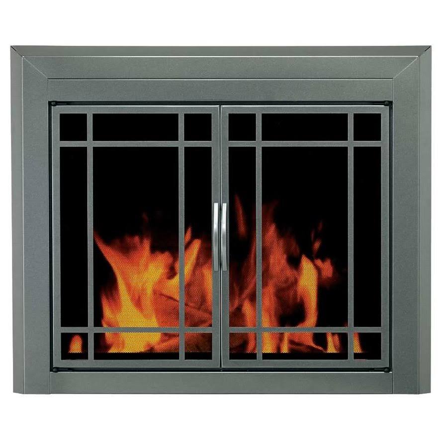 Pleasant Hearth Edinburg Small Glass Fireplace Doors