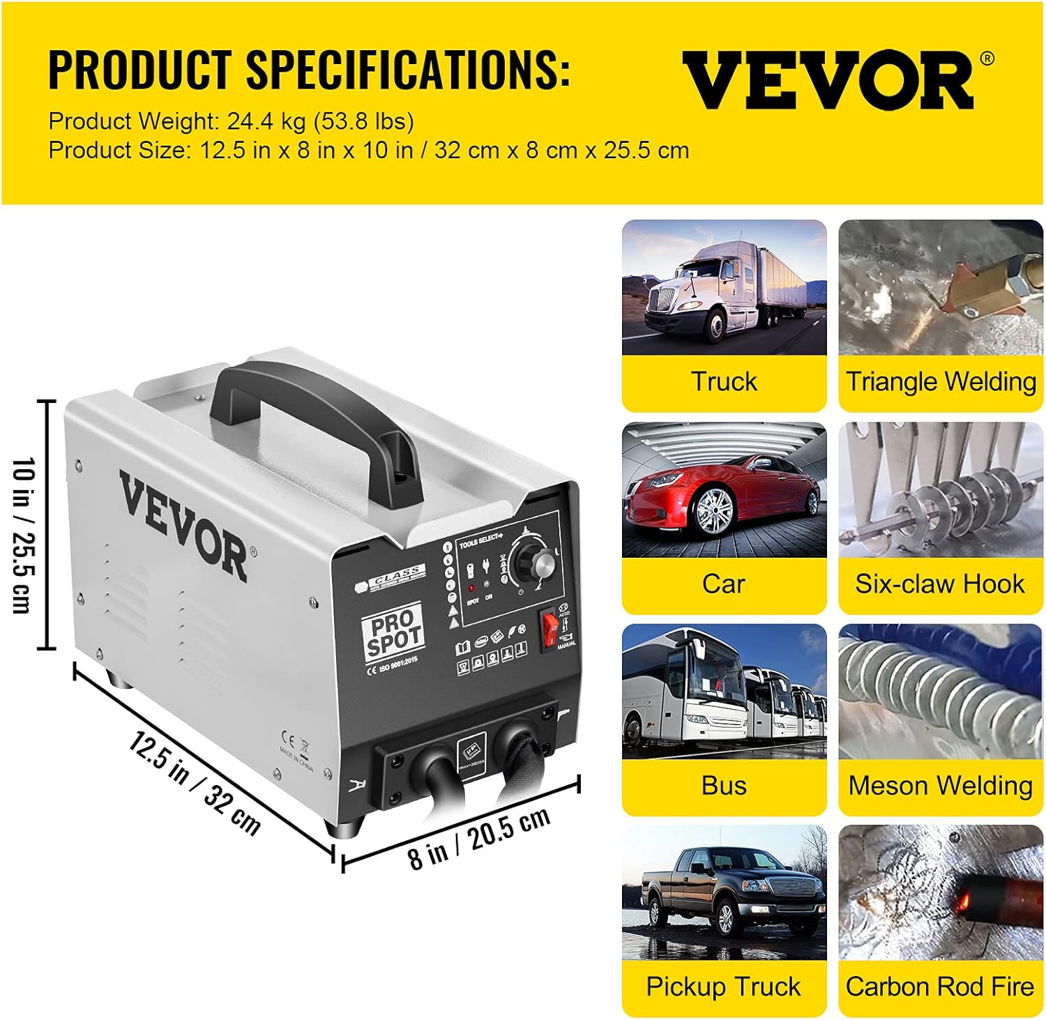 VEVOR Dent Puller Machine, 1.8KW Spot Dent Puller, 3500A Dent Puller Welder, 5 Mode Auto Body Dent Puller Welder, Digital Panel Welding Dent Puller, 110V Spot Dent Puller for Car, Truck, Motorcycle