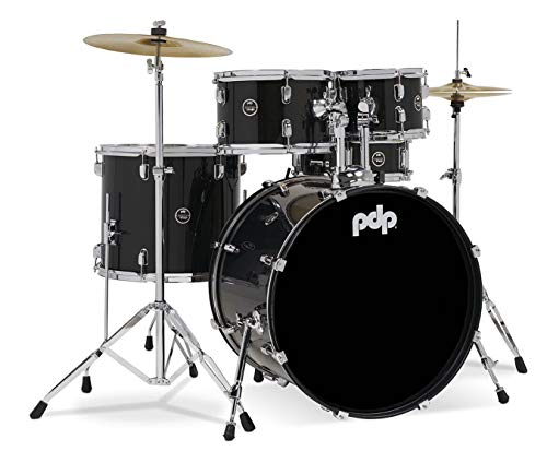 Pacific Drums Center Stage Complete Drumkit, 5 Drum Set, Iridescent Black Sparkle, 7x10, 8x12, 14x16 Floor, 16x22 Kick, 5x14 Snare (PDCE2215KTIB)