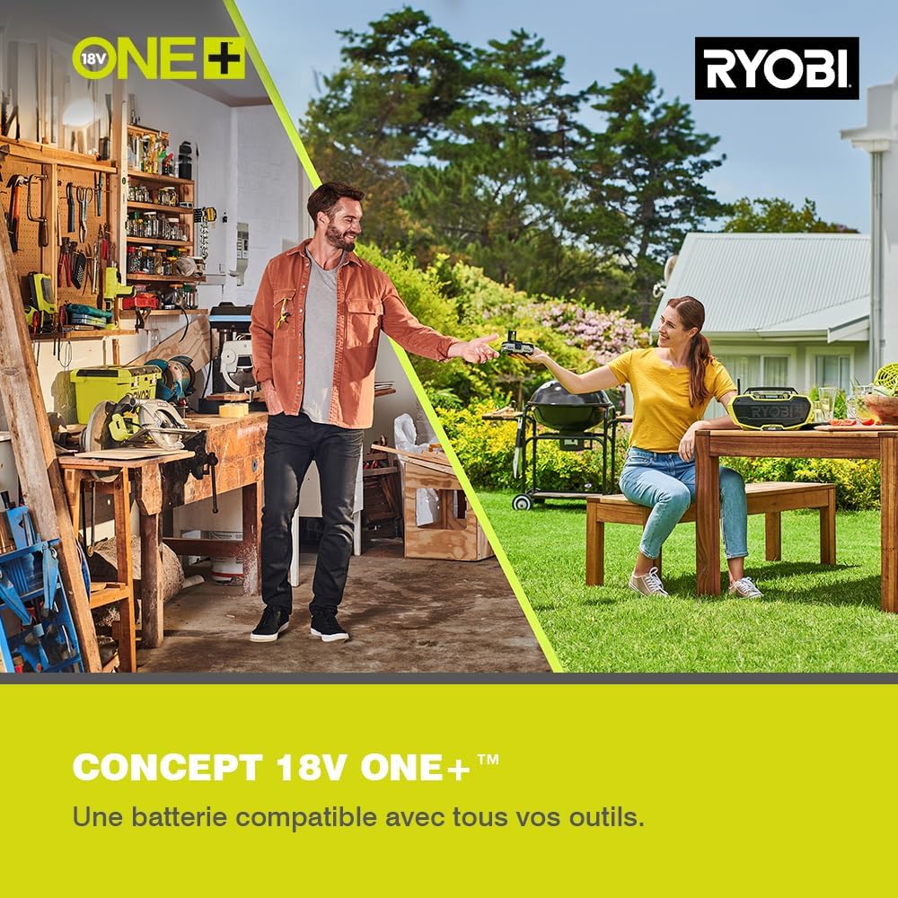 Ryobi R18SW3-0 18V ONE+ Cordless Debris Sweeper (Body Only), 18 V, Green
