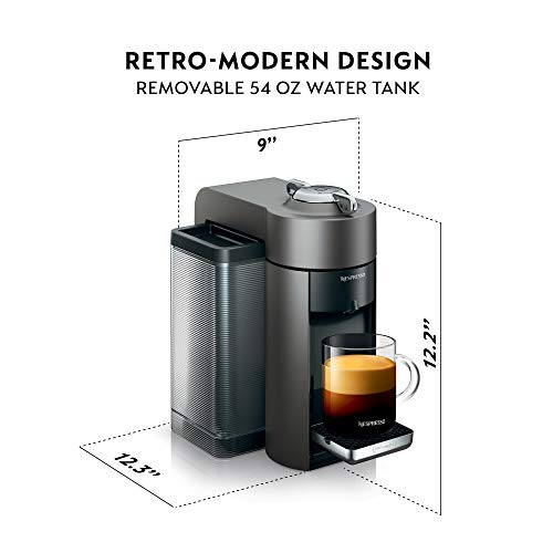 Nespresso Vertuo Coffee and Espresso Maker by De'Longhi, Graphite Metal
