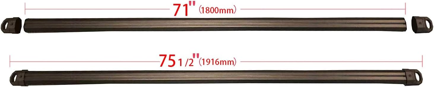 TMS Universal Aluminum Truck Bed Tonneau Cover Rack Crossbars Low Profile 2 Bars Set for Kayaks Bike Rack Rooftop Tent Camper Shells RVs
