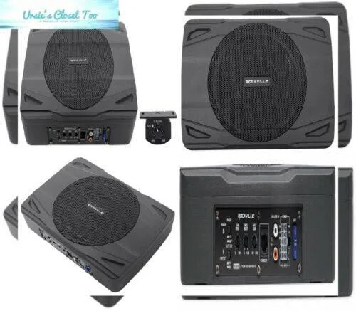 Rockville SS8P 400W 8x22 Slim Under-seat Active Powered Car/Truck Subwoofer Sub