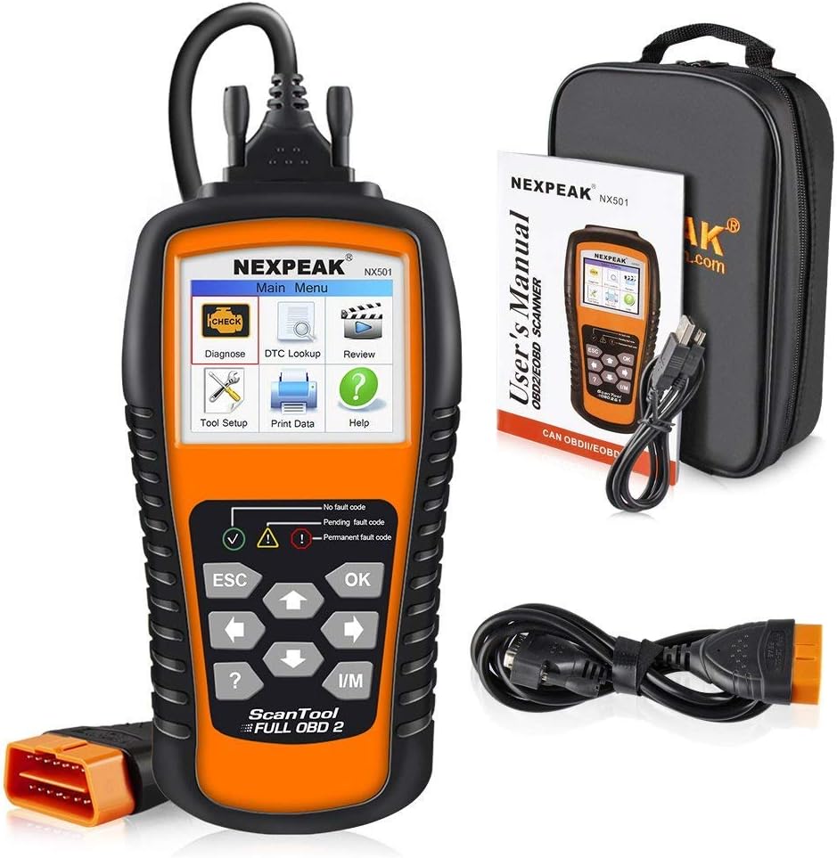 NEXPEAK OBD2 Scanner, NX501 Enhanced OBD II Auto Code Reader, Car Diagnostic Scan Tool Vehicle Check Engine Light Analyzer for All OBDII Vehicles After 1996 Pack of 2