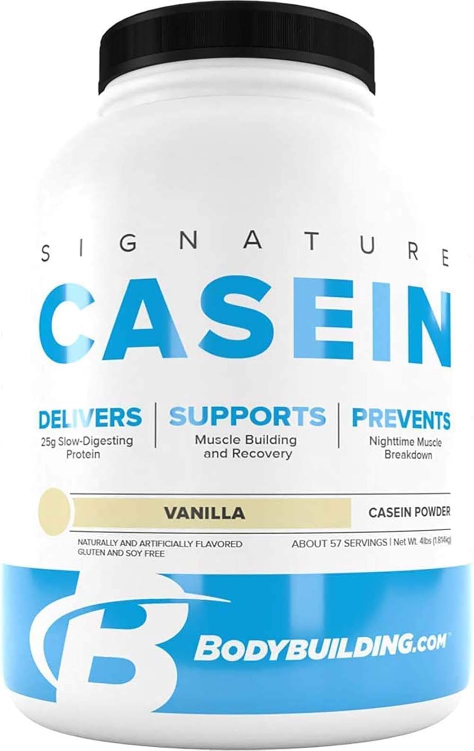Bodybuilding Signature Casein Protein Powder | Vanilla Slow Release Micellar Casein | Rich in Amino Acid | 4lbs, 55 Servings Pack of 2