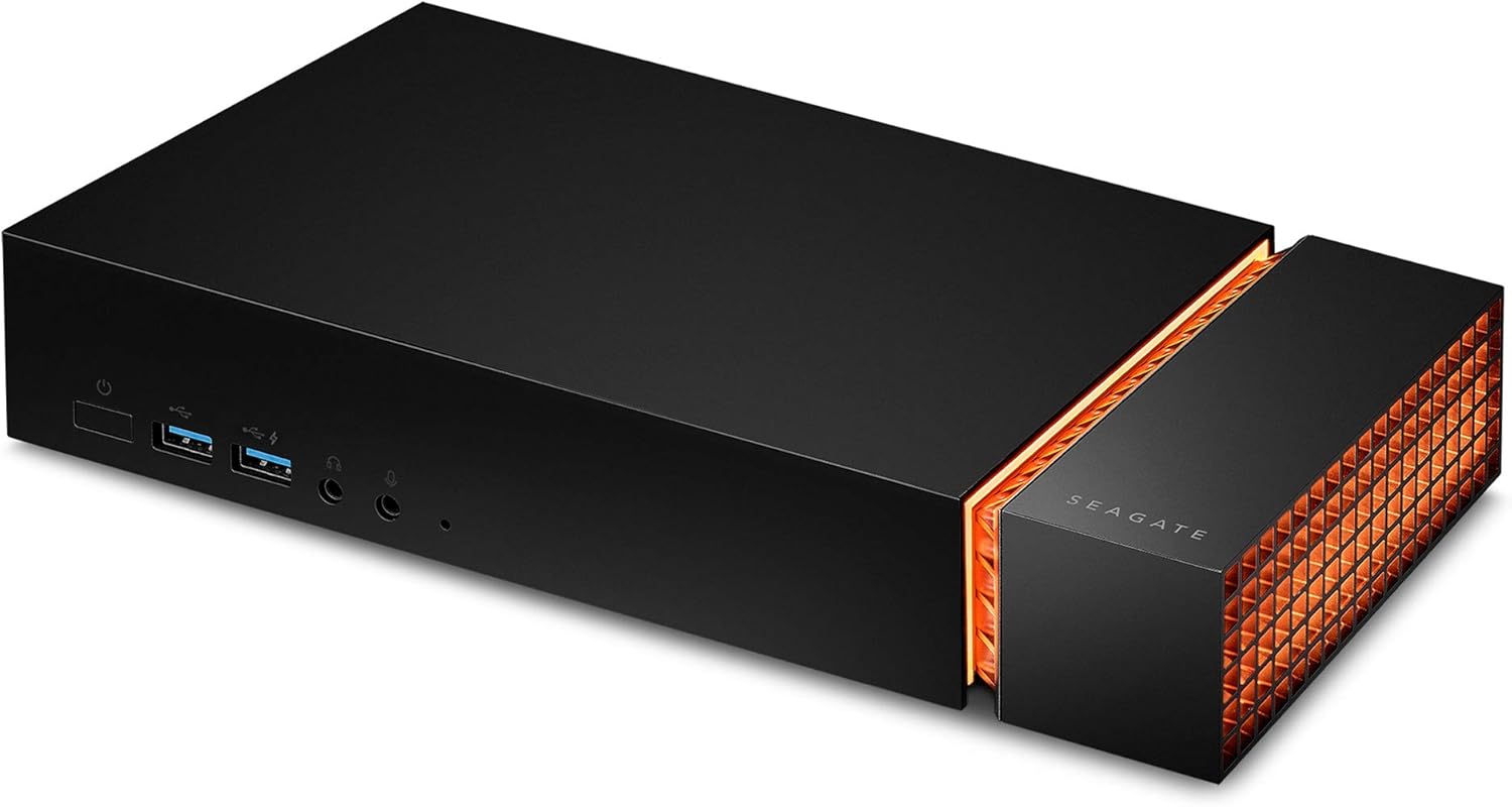 Seagate FireCuda Gaming Hub External Hard Drive HDD 8TB - USB 3.2, Customizable RGB LED Lighting, Dual Forward-Facing USB for Desktop PC with Rescue Services (STKK8000400)