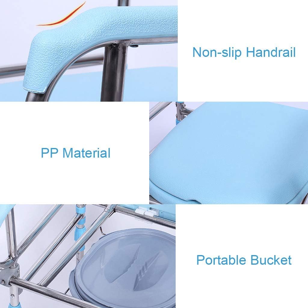 KOHARA Shower Chair for Disabled Toilet Safety Frame Bedside Commode Chair Bathroom Safety Frame Toilet Seat for Elderly Disabled Handicapped Max.150kg
