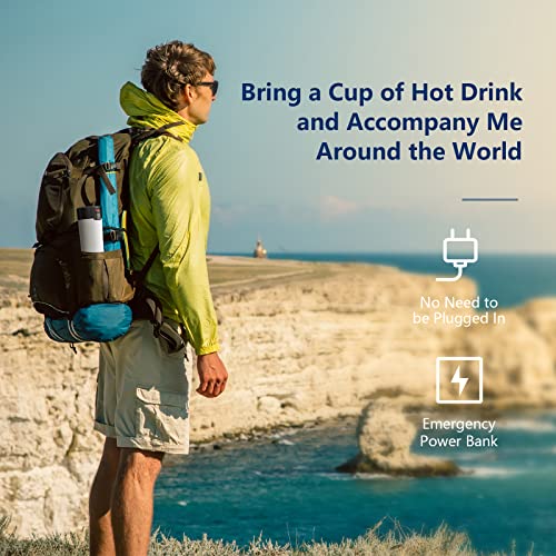 FUTURELAB Temperature Control Coffee Mug, Multi-Functional Travel Mug with 14400mah Power Bank, 16 Hours Battery Life,Vacuum Insulated Hot Beverage Warmer, 10OZ