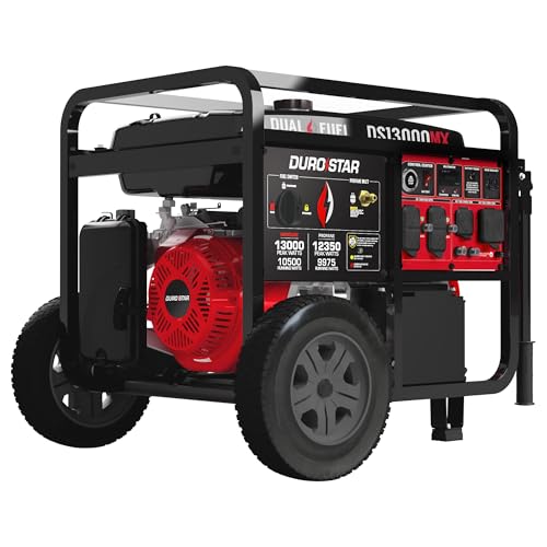 DS13000MX 13,000-Watt 500cc Dual Fuel Portable Generator - Gas and Propane, Remote Electric Start, Whole Home Power Backup, Transfer Switch Ready, RV & Emergency Ready