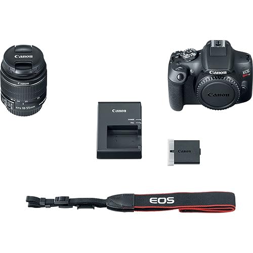 Canon EOS Rebel T7 DSLR Camera with 18-55mm Lens Bundled with 64GB Memory Card + Camera Bag + 58mm UV Filter + Microfiber Cleaning Cloth (5 Items)