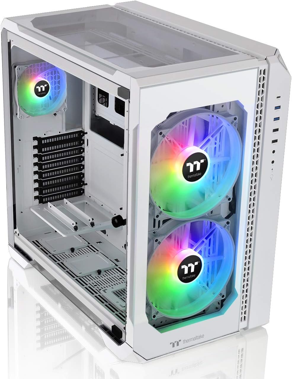 Thermaltake View 51 Motherboard Sync ARGB E-ATX Full Tower Gaming Computer Case with 2 200mm ARGB 5V Motherboard Sync RGB Fans + 140mm Black Rear Fan Pre-Installed CA-1Q6-00M1WN-00