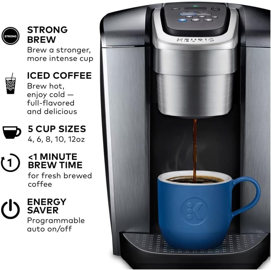 Keurig K-Elite Single Serve K-Cup Pod Programmable Coffeemaker (Brushed Silver)