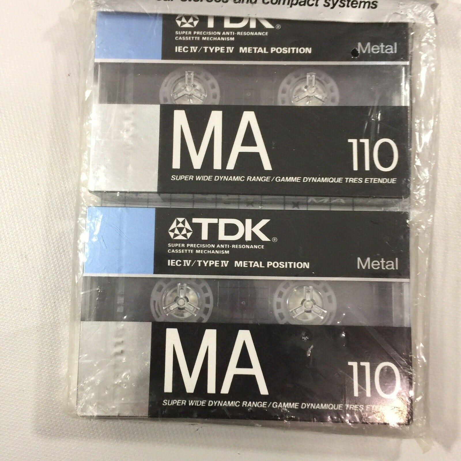 X2 TDK Ma 110 Blank Audio Cassette Tapes New Sealed Type IV Metal Bias Japan