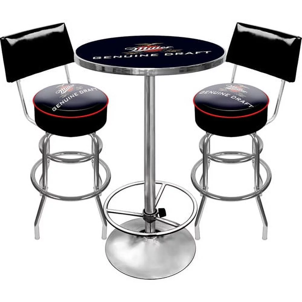 Trademark Poker MGD9900 Ultimate Miller Genuine Draft Pub Table and Stools with Back