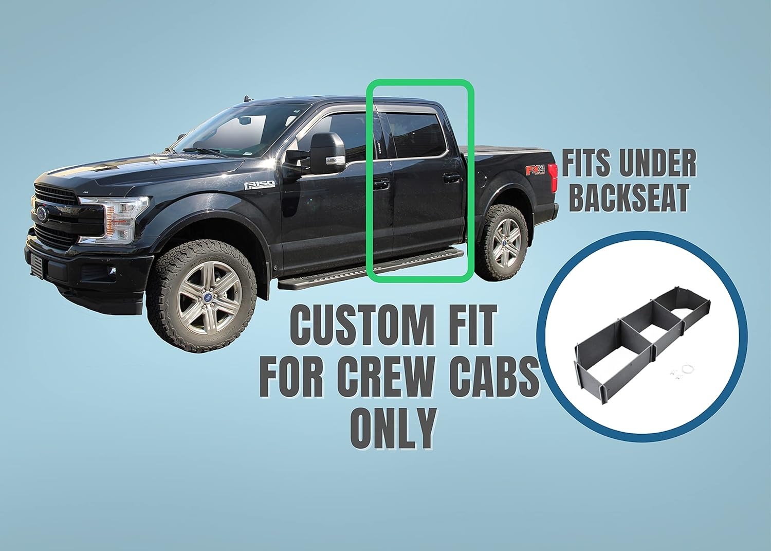 Red Hound Auto Under Seat Storage System Compatible with Ford F-150 2015-2022 SuperCrew Crew Cab Underseat (Will Only fit Full Crew Cab) Pack of 2