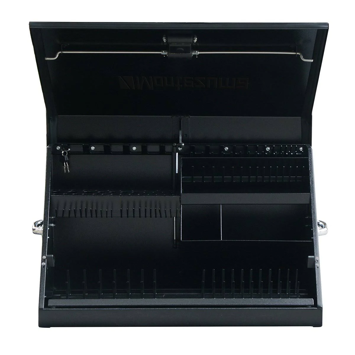 Montezuma ME300B Steel Triangle Toolbox, Black, 30x22 x 15x22