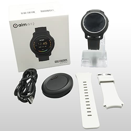 GOLFBUDDY Aim W12 Golf GPS Watch, Premium Full Color Touchscreen, Preloaded with 40,000 Worldwide Courses, Hole Preview, Green Undulation, IPX7 Waterproof, Easy-to-use Golf Watch