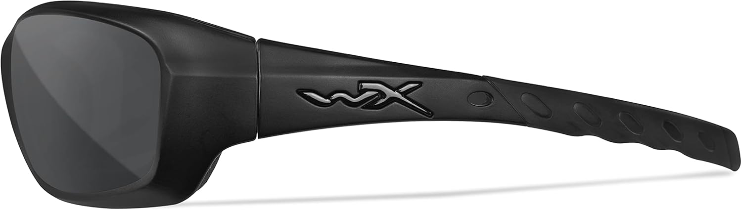 Wiley X WX Gravity Sunglasses, Safety Glasses for Men and Women, UV Eye Protection for Shooting, Fishing, Biking, and Extreme Sports, Matte Black Frames, Smoke Grey Tinted Lenses