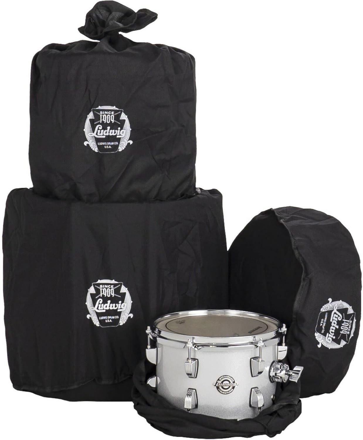 Ludwig Breakbeats by Questlove 4-Piece Drum Set Shell Pack, Silver Sparkle
