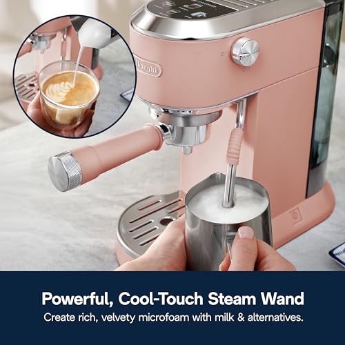 De'Longhi Dedica Duo Compact Espresso Machine - Cold Brew Coffee Maker with Milk Frother Wand- for Espresso, Hot & Iced Coffee, Cappuccinos, Lattes & Home Barista Brewing, Stainless Steel