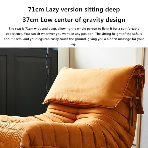 Comfy Lazy Floor Sofa Couch,Fireside Chair, Accent Togo Sofa with Removable Headrest Floor Lounge Chair Lazy Sofa Accent Chair for Living Room Bedroom Salon Office Pink-4