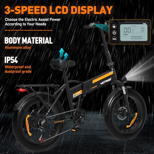 Electric Bike for Adults 20" x4.0 Fat Tire Electric Bicycle with 750W Motor, Foldable Ebkie with 48V 12AH Removable Battery E Bike Long Range 20-55mile with 7 Gears, UL2849 Certified