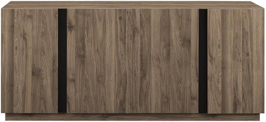 Pemberly Row 70" Modern 4-Door Wood Sideboard in Slate Gray Finish