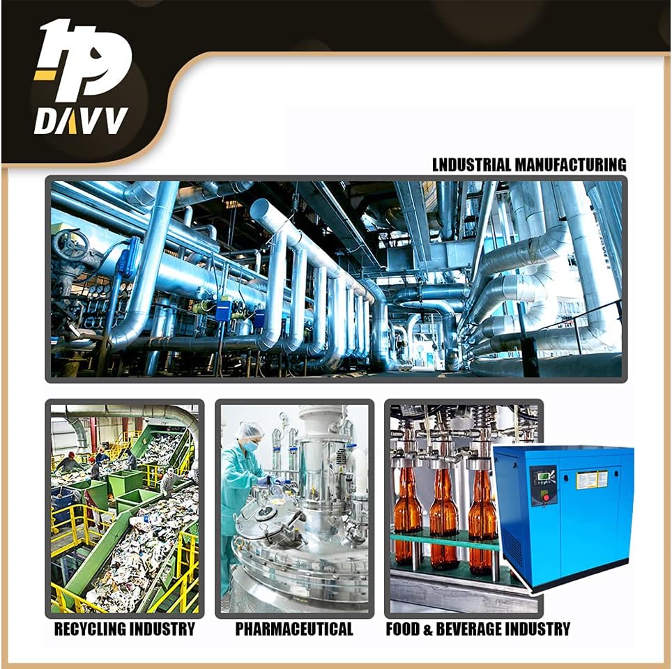 208-230V 3-Phase Rotary Screw Air Compressor 15HP / 11KW - 46CFM @ 125PSI - NPT3/4" Base Mount Commercial Air Compressed System Spin-on Air Oil Separator - PACK11