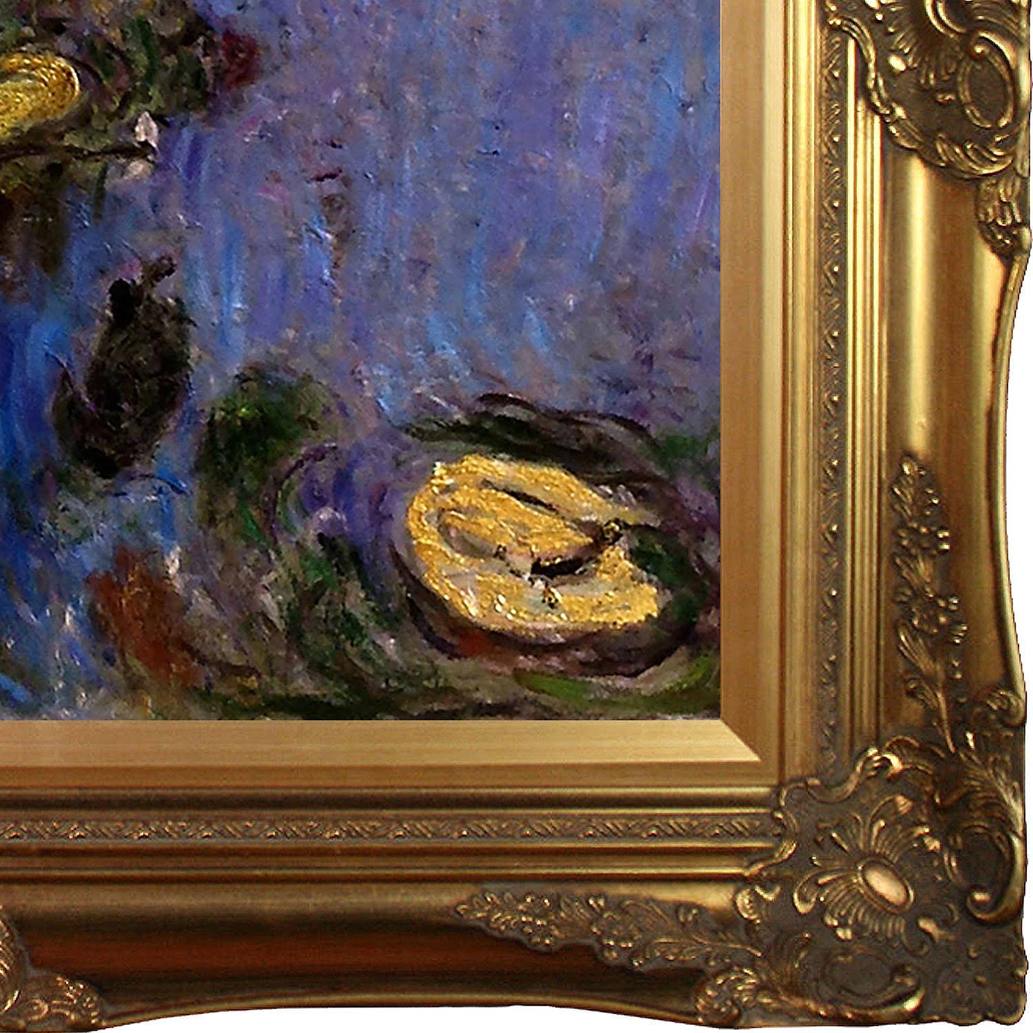 La Pastiche Claude Monet &Water Lilies& (Luxury Line) Hand Painted Framed Oil Reproduction on Canvas