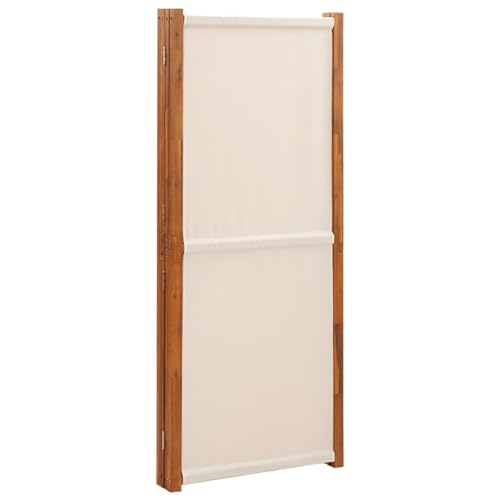 4-Panel Room Divider Cream White 110.2"x70.9",Acacia Wood Room Divider, Foldable Privacy Screen for Indoor and Outdoor Spaces Home & Kitchen Furniture, Bedroom Room Dividers