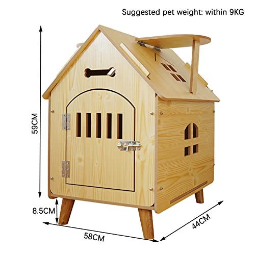 Wooden Cat House, Dog Kennel, Cozy Cat Condo, Weatherproof Outdoor Cat Enclosures, Pet Play and Habitat, Indoor Decorative Furniture Cat Cage, Feral Stray Cat Shelter (Size : 80x55x74CM)