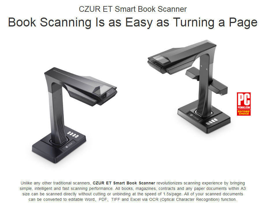 CZUR ET16 Plus Book Smart u0026 Scanner Document with OCR for Windows