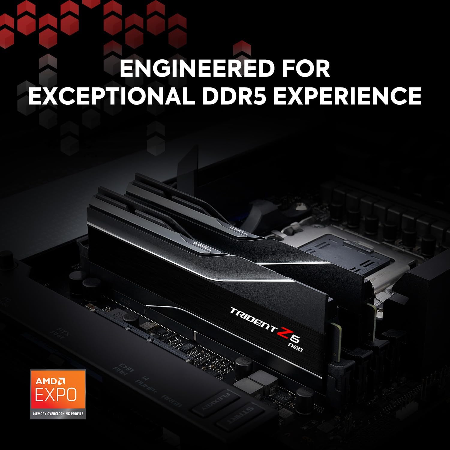 G.SKILL Trident Z5 Neo Series (AMD Expo) DDR5 RAM 64GB (2x32GB) 6000MT/s CL30-40-40-96 1.40V Desktop Computer Memory UDIMM - Matte Black (F5-6000J3040G32GX2-TZ5N)