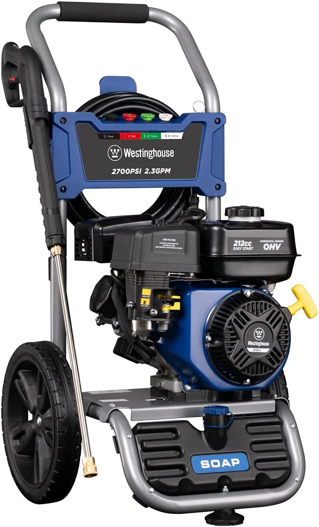 Westinghouse WPX3200 Gas Powered Pressure Washer 3200 PSI and 2.5 GPM, Soap Tank and Five Nozzle Set, CARB Compliant