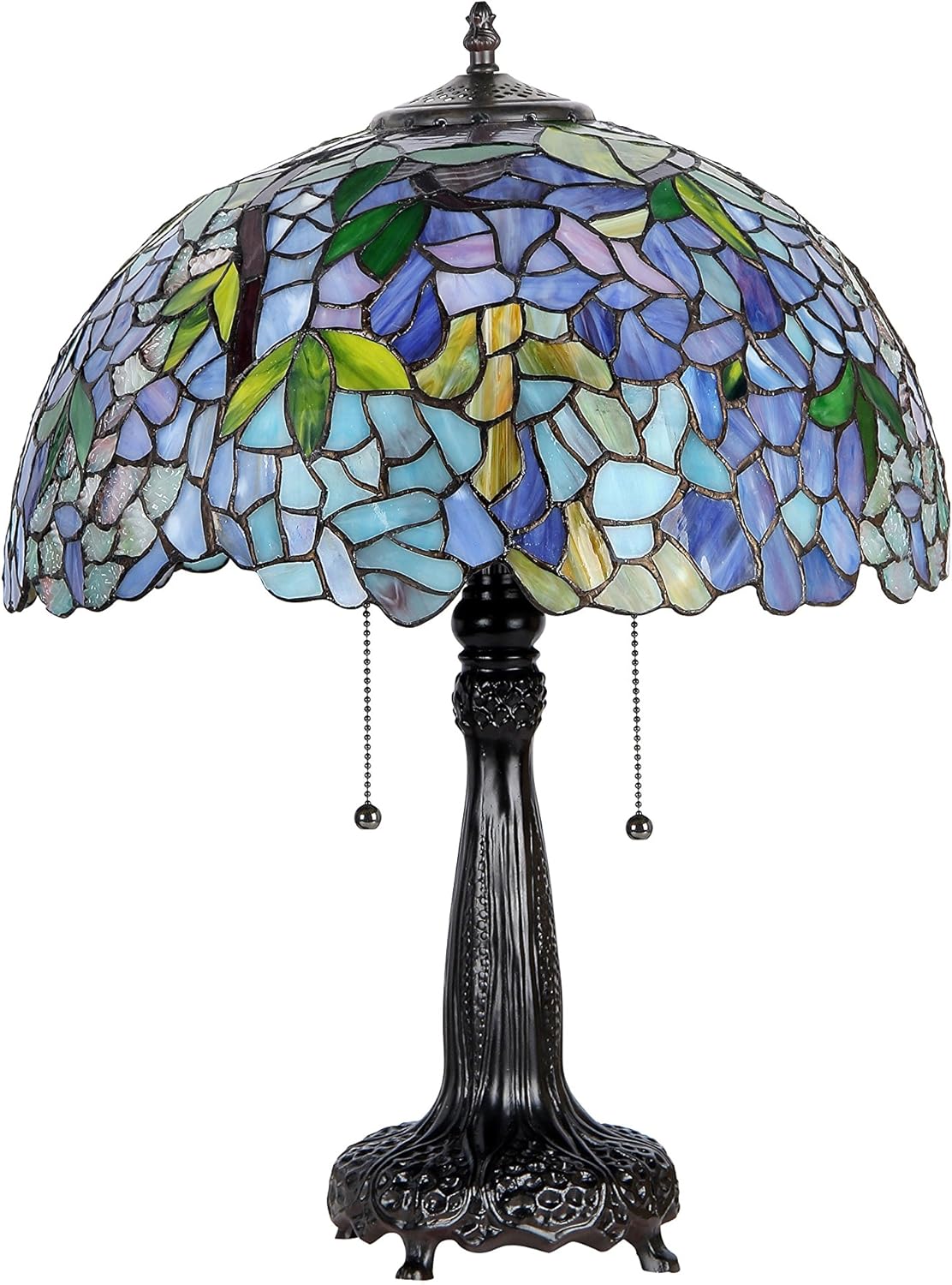 Tiffany-Style 2 Light Wisteria Table Lamp 16" Shade