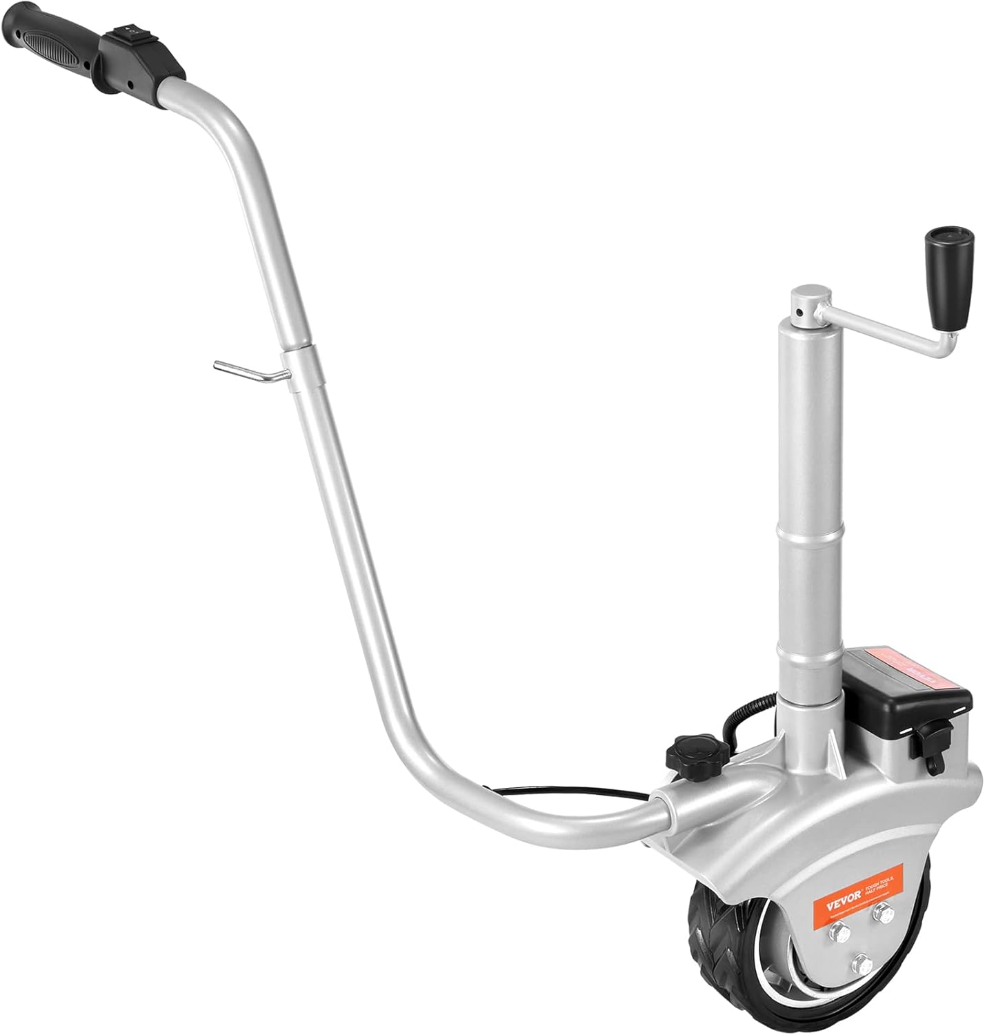VEVOR Electric Trailer Dolly, 5000lbs Towing Capacity, 350W 12V Trailer Jockey Wheel with 22 ft/min Moving Speed, 12''-24.8'' Adjustable Clamp Height & 8'' Rubber Tire, for Moving Trailer Caravan Boat