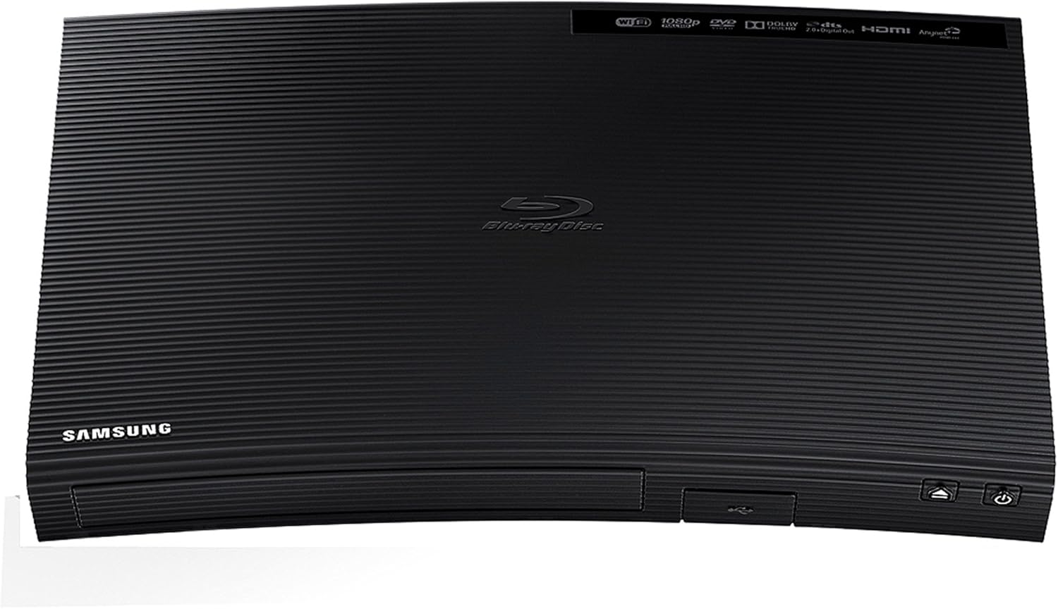 Samsung Blu-ray DVD Disc Player With Built-in Wi-Fi 1080p & Full HD Upconversion, Plays Blu-ray Discs, DVDs & CDs, Plus 6Ft High Speed HDMI Cable, Black Finish