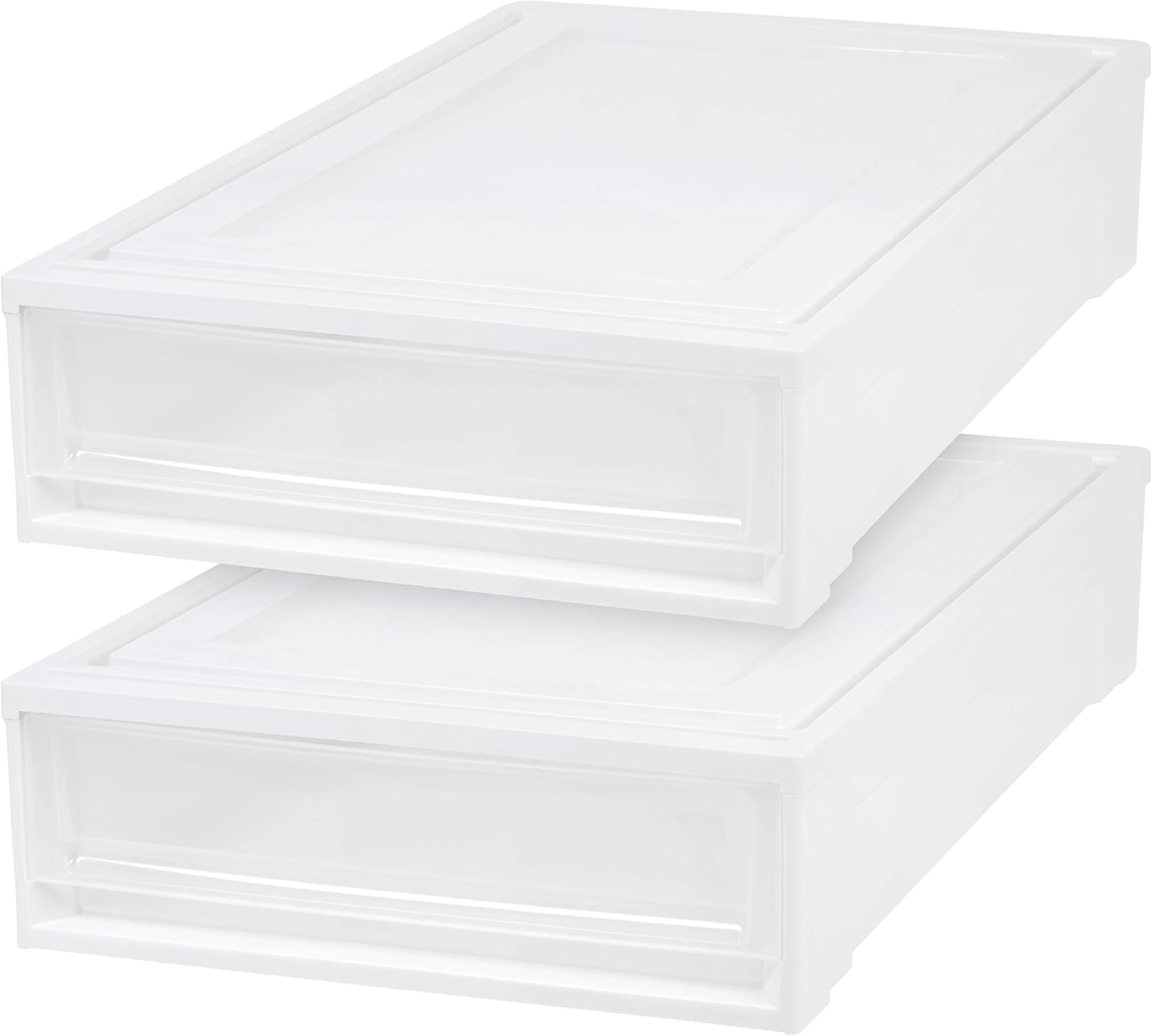 IRIS USA, Inc. 591059 IRIS USA, BC-500S, Shallow Box Chest Drawer, 4 Pack, White, 22 Quart