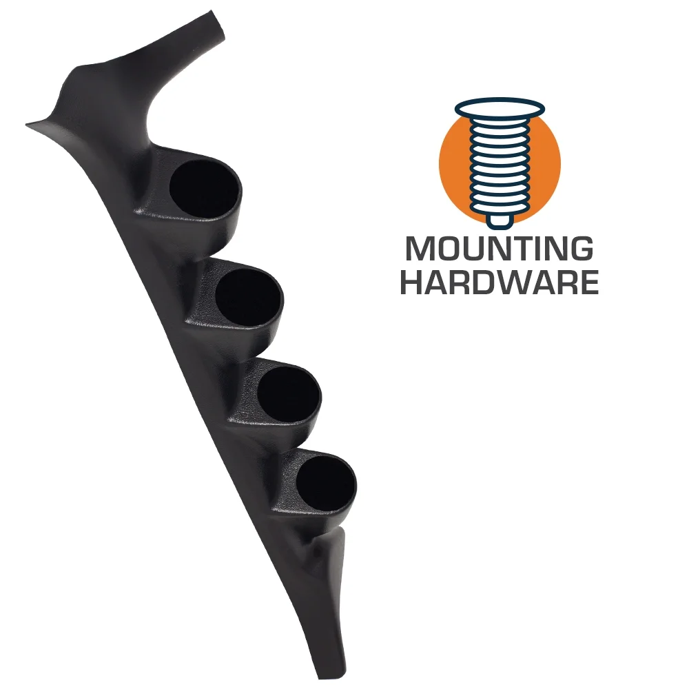 GlowShift 1992-1997 Ford F-Series Quad Gauge Package with Black 7 Color DS4 Gauge Set