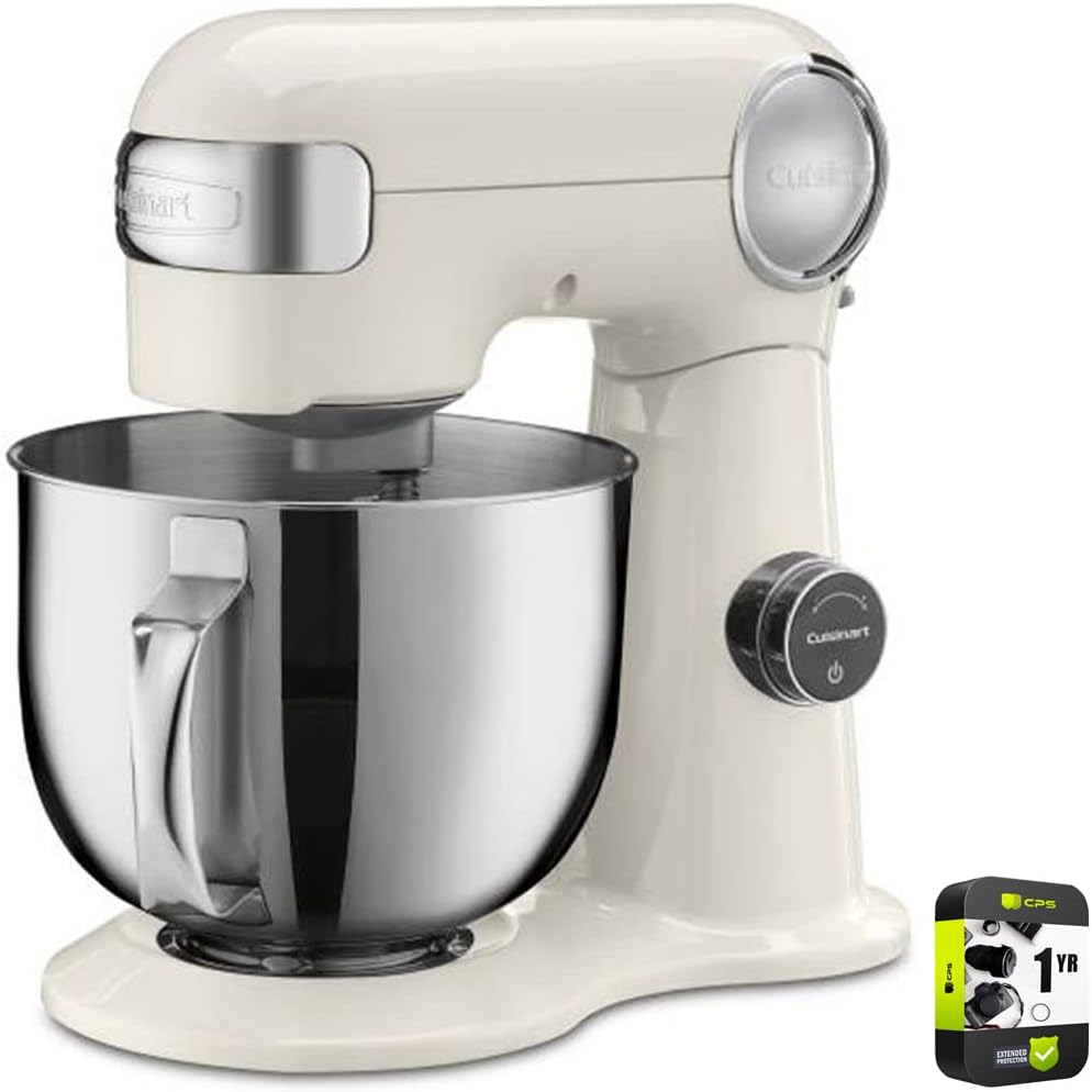 Cuisinart SMD-50CRM Precision Pro 5.5-quart Digital Stand Mixer Coconut Cream Bundle with 1 YR CPS Enhanced Protection Pack