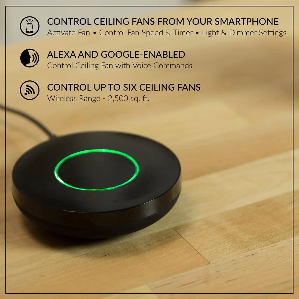 Hampton Bay Midili 44 in. Indoor LED Gilded Espresso Dry Rated Ceiling Fan with Light Kit Works with Google Assistant and Alexa