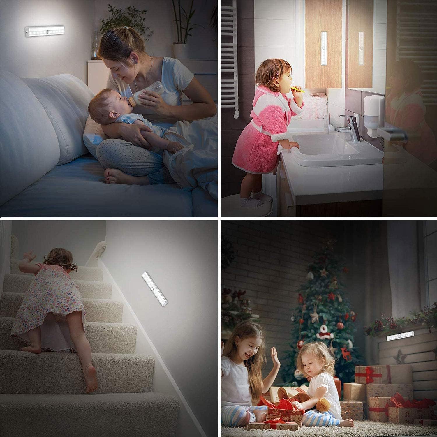 Led Motion Sensor Closet Lights 5 Pack, Wireless Under Cabinet Lighting Rechargeable Under Counter Lights, Homelife Motion Sensor LED Lights, Stick-on Anywhere Night Light Bar for Kitchen Wardrobe