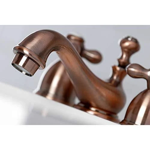 Kingston Brass KS395AXAC Restoration Mini-Widespread Bathroom Faucet Antique Copper