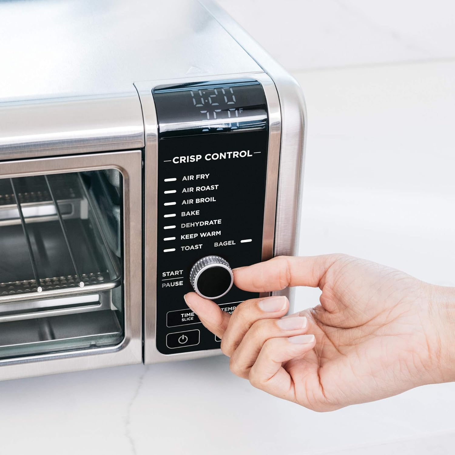 NINJA Foodi SP101/FT102CO Digital Fry, Convection Oven, Toaster, Air Fryer, Flip-Away for Storage, with XL Capacity, and a Stainless Steel Finish (Renewed)