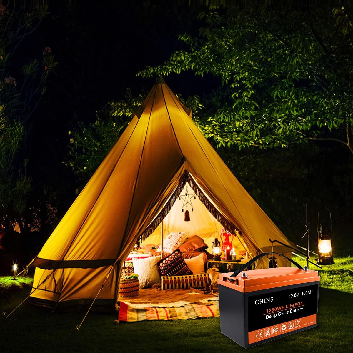 LiFePO4 Battery 12V 400Ah Lithium Battery - Built-in 250A BMS, 2000+ Cycles, Each battery Can Support 5120W Power Output, Perfect for RV, Solar, Home Storage and Off-Grid