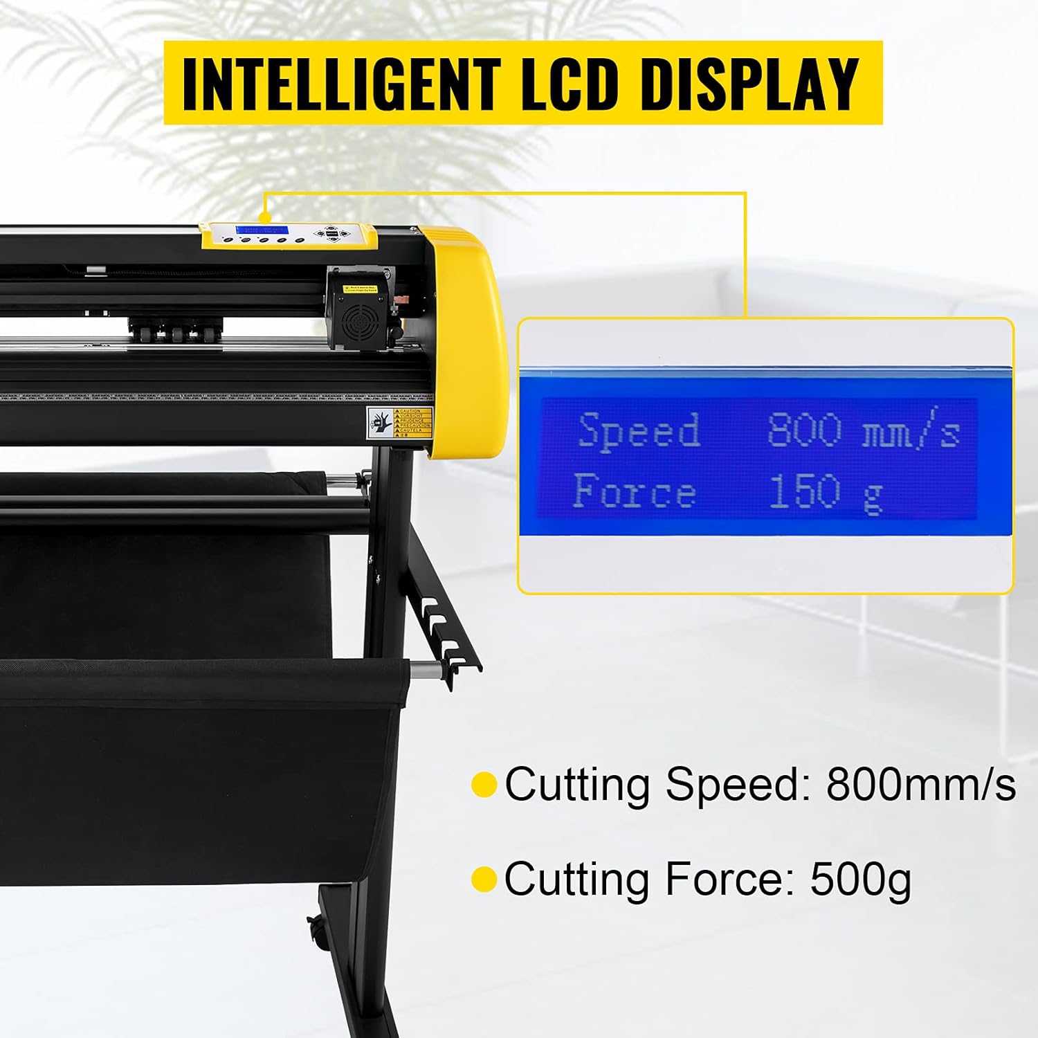 VEVOR Vinyl Cutter Machine, 28 in / 720 mm Max Paper Feed Cutting Plotter, Automatic Camera Contour Cutting LCD Screen Printer w/Stand Adjustable Force and Speed for Sign Making Plotter Cutter
