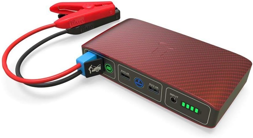HALO Bolt Portable Car Jump Starter 57720 MWH Car Battery Jump Starter with 2 USB Ports To Charge Devices, Portable Car Charger - Matte Black, HALO BOLT 57720
