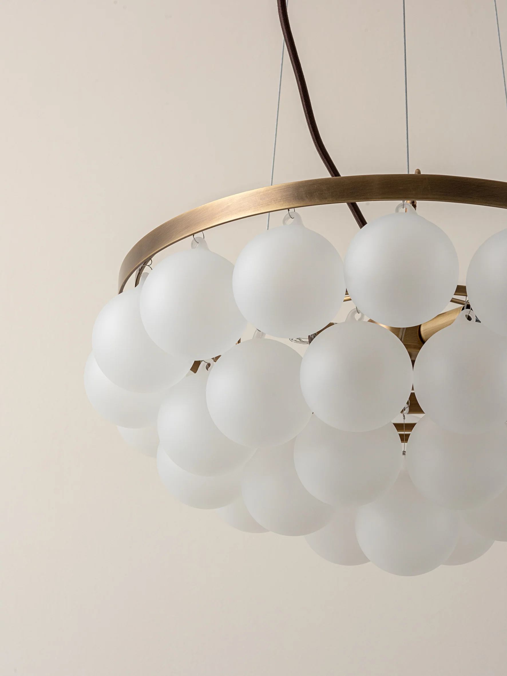 Cloudia - 3 Light small white frosted brass chandelier