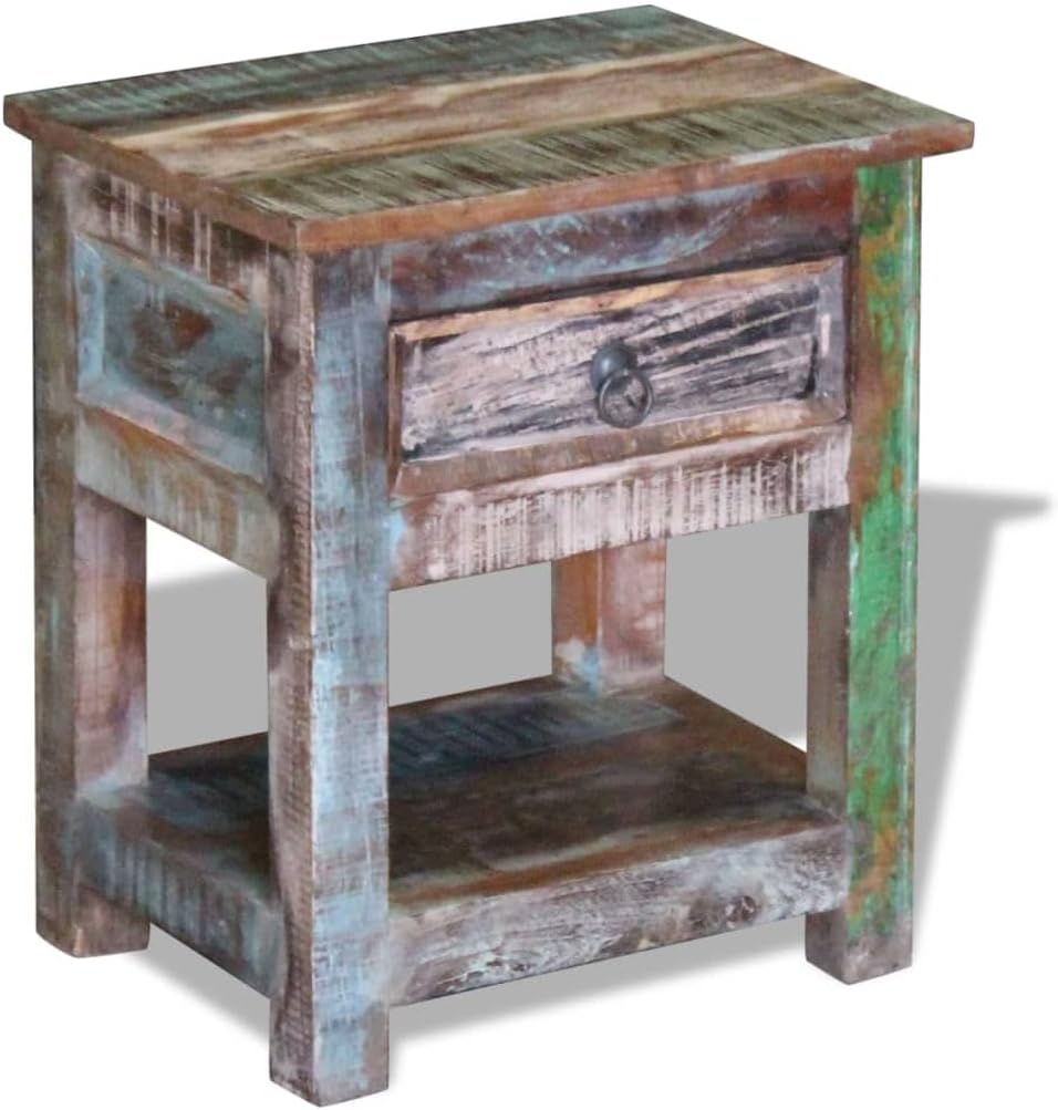 Side Table with 1 Drawer,Buffet Cabinet,Accent Cabinet,Sideboard,Freestanding Storage Cabinet,Coffee Table,End Table,for Bedroom,Living Room,Dining Room,Hallway,Solid Reclaimed Wood 17"x13"x20"
