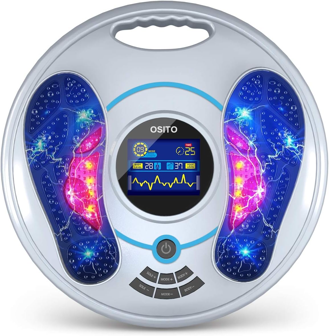 Electrical Pulse Foot Massager - Feet and Legs Massager Machine for Neuropathy - Electrical Nerve Muscle Massage with Infrared Remote and TENS for Body Pain Reflexology
